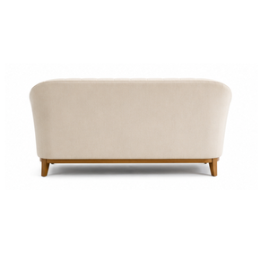 Sofá de Tela Curvo Moderno de Lujo, 3 Plazas, Madera Maciza, Muebles de Salón para Sala de Estar, Hotel, Villa, Apartamento, Madera de Teca - Product Image 5
