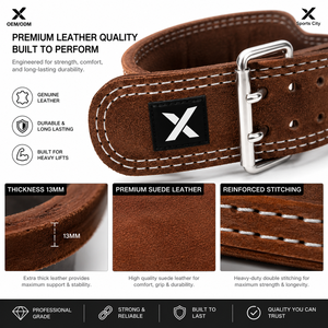 Ceinture de musculation en cuir véritable personnalisée 10mm 13mm, ceinture de powerlifting à double boucle, ceinture de soutien pour la gym OEM ODM - Product Image 5