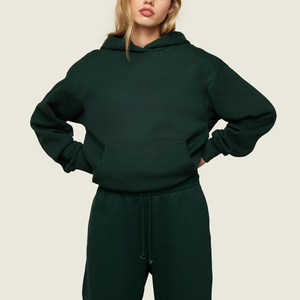Conjunto Deportivo de Mujer Personalizado en Algodón, Sudadera con Capucha y Pantalones Jogger, Estilo Holgado Informal, Hombros Caídos, Bordado Personalizado, Dos Piezas - Product Image 5