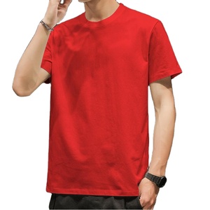 เสื้อยืดแขนสั้นคอกลมสีดำสำหรับผู้ชาย ทรงปกติ สวมใส่สบาย ผ้าถักเนื้อเจอร์ซีย์ สีพื้น ย้อมสีเรียบ ผ้าฝ้าย 100% แห้งเร็ว - Product Image 3