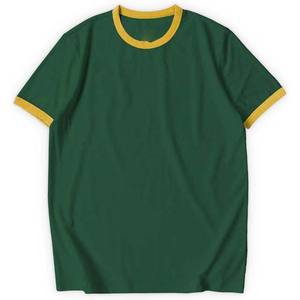 Camiseta Ringer Personalizada al por Mayor, Camiseta de Alta Calidad con Estampado Gitter, Algodón Ringspun, Cuello y Puños en Color Contrastante, Camisetas para Hombre - Product Image 1