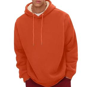 Sweat-shirt à capuche pour homme, coupe classique, couleur unie, doublure polaire, décontracté, coupe-vent, tissu tricoté numérique, manches classiques - Product Image 3