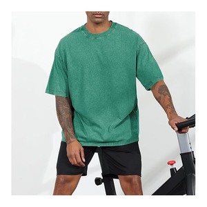 Customized <b>Acid</b> Washed Oversized Men's T Shirts 100% Cotton Heavyweight Loose Fit 300 GSM <b>Drop</b> Shoulder T Shirt - Product Image 4