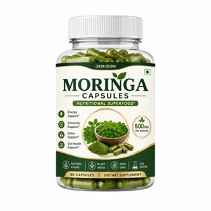Cápsulas de Moringa Premium de 500 mg, Ricas en Vitaminas y Minerales, Suplemento de Hoja de Moringa Pura y Natural para Energía y Resistencia - Product Image 1