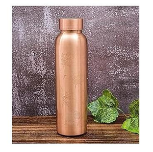 Botella de agua de cobre de primera calidad disponible en diferentes estilos con una calidad genuina excepcional hecha en India. - Product Image 1