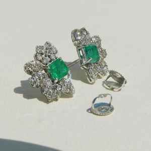 Pendientes de Plata de Ley 925 con Baño de Rodio, Diseño de Flor Corte Princesa, Azul Zambiano Auténtico, Certificados IGI, Joyería Elegante, Regalo para Fiesta - Product Image 1