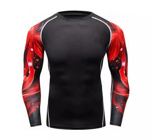 Custom <b>Mens</b> <b>Compression</b> <b>Shirts</b> Long Sleeve Rash Guard Gym Fitness Tight Tee <b>Shirt</b> Skeleton Graphic MMA BJJ Training Workoutb - Product Image 4