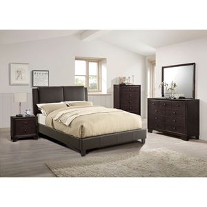 Modern Brown Rubberwood Bedroom Nightstand with <b>Drawers</b> Bed <b>Side</b> <b>Table</b> - Product Image 4