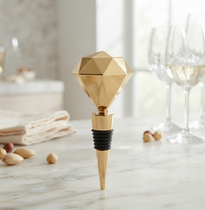 Bouchon de bouteille de vin en métal plaqué or de taille moyenne, bouchons de vin personnalisés en acier inoxydable faits à la main - Product Image 1