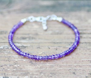 Natural Amethyst <b>Bracelet</b> <b>Solid</b> Sterling Silver 6th Anniversary February Birthstone Gemstone Jewelry Gift - Product Image 5