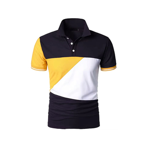 Polo colorblock élégant à manches courtes, respirant, en tricot, vêtements de sport personnalisés, vêtements d'été modernes, polos de golf - Product Image 1