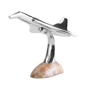 Modelo de Avión Pulido Brillante con Base de Madera, Objeto Decorativo para Mesa de Salón, Precio Económico - Product Image 1
