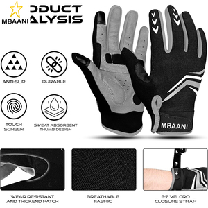 Full Finger Cycling <b>Gloves</b> with Padding for Men Women, Anti-Slip, Shock Absorbing, Breathable, <b>Touchscreen</b> Mountain Bike <b>Gloves</b> - Product Image 4