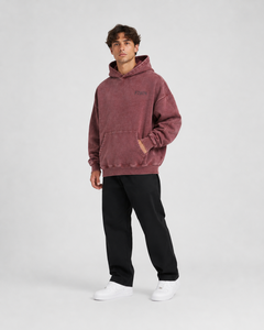 Sweat à capuche homme style vintage coupe ajustée, effet vieilli, délavé à l'acide, en molleton écologique, effet soleil éclairé, vêtement d'hiver - Commande minimum 2 pièces, pas cher - Product Image 3