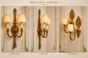 Statement Venetian Baroque Luxury <b>Wall</b> <b>Sconce</b> Decorative <b>Wall</b> <b>Light</b> with Elaborate Ornamental Mirror Detailing, Decorative Brass - Product Image 4