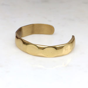 Handmade Hammered Brass Cuff <b>Bracelet</b> - <b>Adjustable</b> Gold Open Bangle for Women - Minimalist Boho Jewelry Gift - Raw Brass Jewelry - Product Image 3