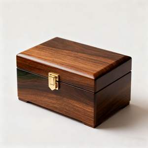 Boîte à bijoux en bois, boîte à bijoux de luxe, boîte à bijoux doublée de velours, boîte de rangement en bois, boîte à bijoux artisanale - Product Image 1