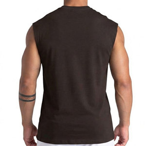Deep Arm Hole Sleeve Design Men's <b>Tank</b> <b>Top</b> Lightweight Smooth Texture Blended Cotton Material Reinforced Stitching Gym <b>Loose</b> <b>Top</b> - Product Image 2