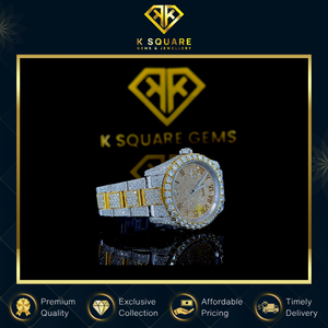 Montre de luxe de qualité supérieure, très vendue, en acier inoxydable, quartz automatique, verre saphir, résistante à l'eau, avec diamants moissanite - Product Image 2