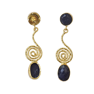Lightweight long <b>dangle</b> drop <b>gold</b> plated <b>earrings</b> handmade fashion jewelry - Product Image 4