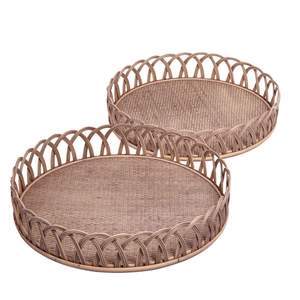 Bandeja de Servir Multiusos de Ratán de Primera Calidad, con Asa de Madera Natural, Hecha a Mano, Organizador de Mesa para Té, Café y Cocina - Product Image 5