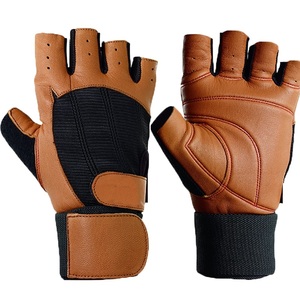 Crossfit Weightlifting Gym Workout Fitness Training Exercise Sports <b>Gloves</b> Anti PU Leather Half Finger Lace-Up Closure Unisex - Product Image 3