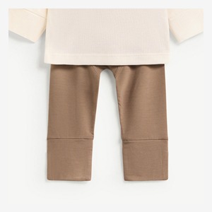 Ensemble 2 pièces unisexe pour bébé, manches longues, en modal et élasthanne, avec boutons-pression, à pieds, nouveau-né, ODM Vietnam - Product Image 4