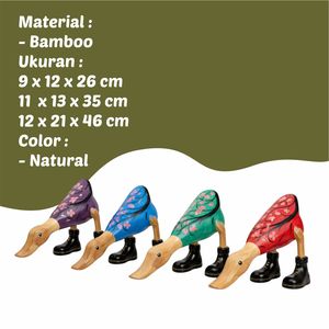Figurines de canards en bois faites à la main, peintes, décor animaux colorés pour la décoration de la maison - Product Image 3