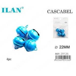 ILAN Cascabel Bell 22Mm Blu 4Pc Perline per abiti - Product Image 1
