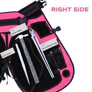 Kit d'outils de fermeur pour le soin et le forgeage des sabots de cheval avec tablier rose, coupe-sabot, écarteur de sabot, pince à tête ronde et pince à sabots - Product Image 3