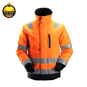 Wholesales Custom Logo <b>Construction</b> Winter Hi Vis Long Sleeve <b>Work</b> Reflective Fluorescent Safety Reflector <b>Jacket</b> - Product Image 5