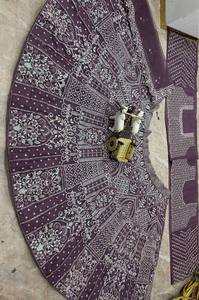 LAHENGA CHOLI DUPATTA BUTTER <b>FLY</b> <b>NET</b> EMBROIDERY SEQUNCE WORK WITK CANCAN & CANVAS PATTA - Product Image 6