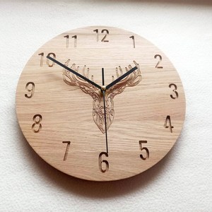 Hand Crafted Rustic Wooden <b>Wall</b> <b>Clock</b> Round Analog Quartz Custom Engraved For Living Room <b>Decor</b> - Product Image 6