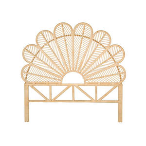 Tête de lit en rotin floral incurvée DreamCraft pour lits Origine Vietnam - Product Image 1