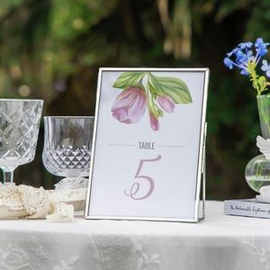 Elegant Brass Rectangular Glass <b>Mirror</b> Frame Set <b>Tabletop</b> Vertical Reflective Home Decoration - Product Image 2