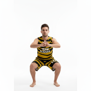 <b>Men</b> Custom New Basketball Uniform Reversible Breathable 100% Polyester Jersey Plus Size Basketball Sport Wear Set Breathable - Product Image 3