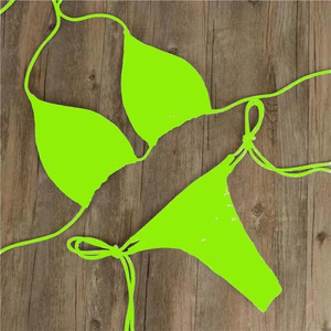 Conjunto de Bikini de Dos Piezas con Top Bandeau de Corte Alto para Mujer, Cómodo, Duradero, con Etiqueta Personalizada, Recién Llegado, al Mejor Precio, Ecológico - Product Image 4