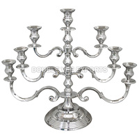 Candélabre en aluminium à 7 lumières |   Support à bougies traditionnel pour églises et temples - DOUBLE VEE EXPORTS