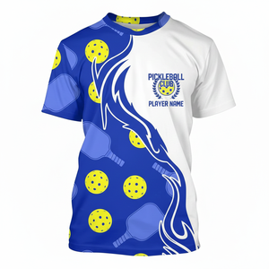 เสื้อกีฬาพิคเคิลบอลแบบแห้งเร็ว ระบายอากาศได้ดี พิมพ์ลายทีมตามสั่ง สำหรับผู้ชาย แขนสั้น ชุดพิคเคิลบอล - Product Image 1