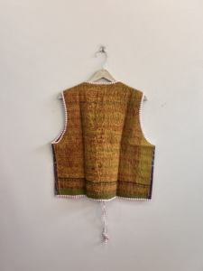 Chaleco Kantha sin Mangas, Estilo Boho Vintage, Hecho a Mano, Reversible, para Mujer - Product Image 6