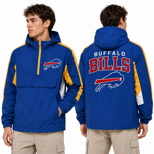 Chaqueta Anorak Deportiva al por Mayor para Hombre, con Capucha y Logotipo Bordado Personalizado del Equipo, Proveedor OEM - Product Image 3