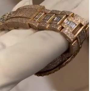 Brand New High Quality Customized Iced Out Lab Grown VVS Diamonds Studded Business Hip Hop <b>Watch</b> 20mm Glass Band Gift <b>for</b> <b>Men</b> - Product Image 5