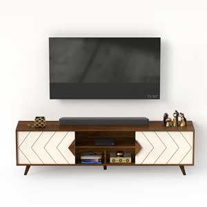 Mueble para TV Wilbrome Brown Maple & Frosty con estantes de almacenamiento, unidad de entretenimiento para televisores de hasta 65 pulgadas - Product Image 2
