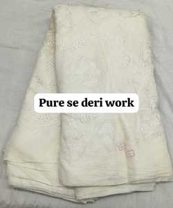 Tissu en viscose pure Georgette, teignable, blanc uni, non cousu, enduit PA, séchage rapide, tissé, 70 GSM, doux, lourd, respirant - Product Image 4