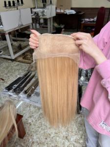 2024 Whosaleดิบเวียดนามมนุษย์สีเขียวตรงGlueless Full HDโปร่งใสWigsการฝึกอบรมหัวผู้หญิงสีดํา - Product Image 5