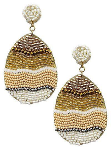 Felt Back Seed Beaded Trendy Unisex Easter Egg <b>Sequin</b> Dangle Pastel Embroidery Handmade Beaded Jewelry BY MULTI CRAFT - Product Image 3