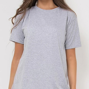 เสื้อยืดผู้หญิงลำลองสำหรับฤดูร้อน สีดำ ผ้าฝ้าย 100% ระบายอากาศได้ดี ทรงปกติ คอกลม ซักย้อมแบบแอซิดวอช ผ้าแคนวาส 220 กรัม ป้องกันรังสียูวี - Product Image 5