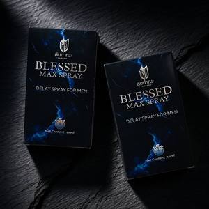 Vente en gros de spray Blessed Max pour hommes adultes, effet rapide, longue durée, formule à base de plantes, 10 ml, flacon bleu, emballage en boîte - Product Image 1