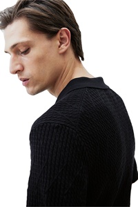 Camisetas de golf de manga corta entalladas de algodón y viscosa de alta calidad de diseñador para hombre - Product Image 3