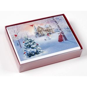 Set di Biglietti di Auguri Natalizi in Scatola, 15 Biglietti con 16 Buste in Lamina, Collezione Festiva di Biglietti di Natale - Product Image 1